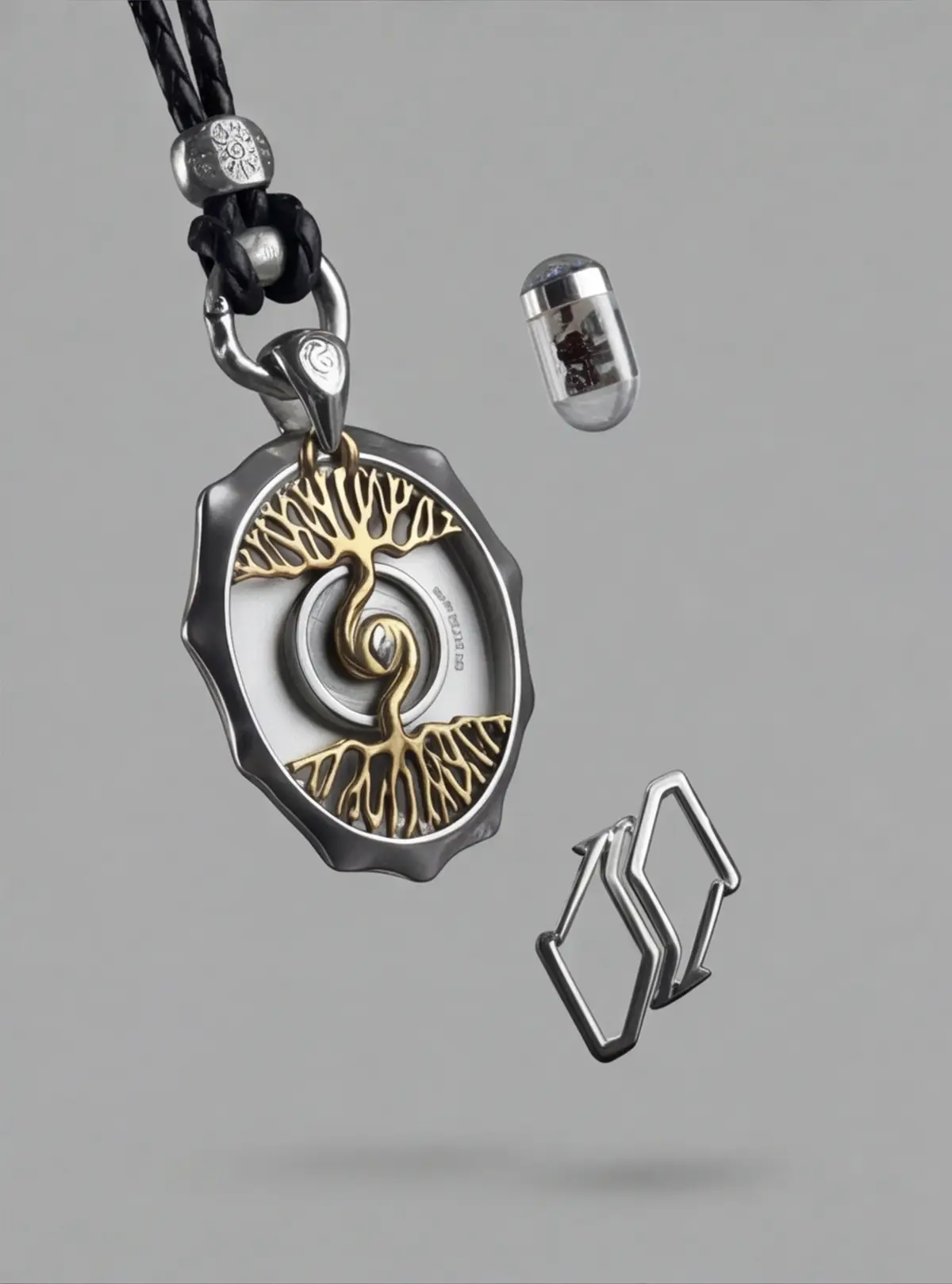 Pendant, connector, and fittings together clarify the construction.